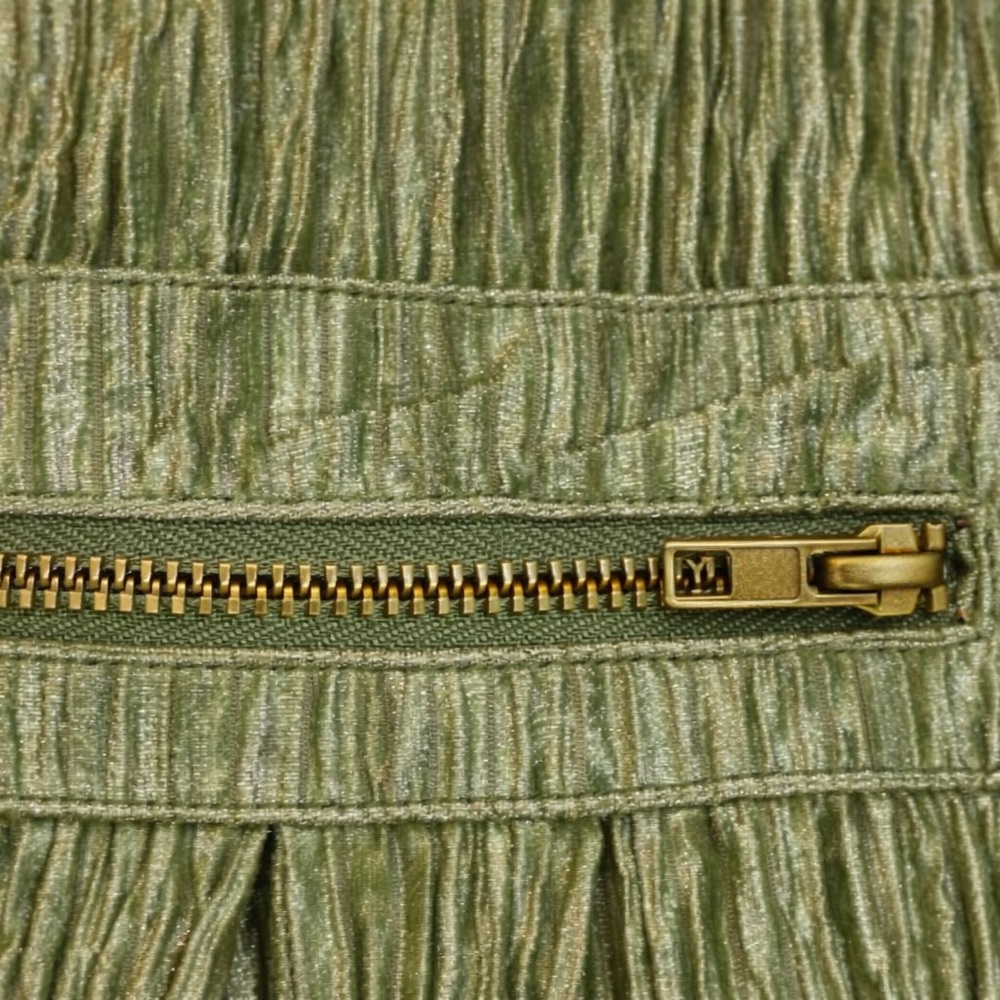 NWT NKN Nekane Lime Metallic Stretch Crinkle Cargo Pants Green Size M - Picture 6 of 7